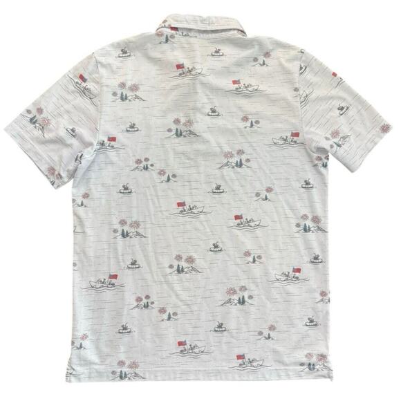 Travis Matthew Men's White Performance Golf Lake Break Polo Shirt Size Large - Picture 5 of 7